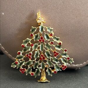 Festive Christmas Tree Brooch